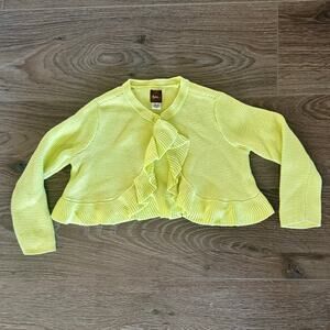 Tea Collection Ruffle Cardigan Shrug Neon Yellow 18-24 Mos